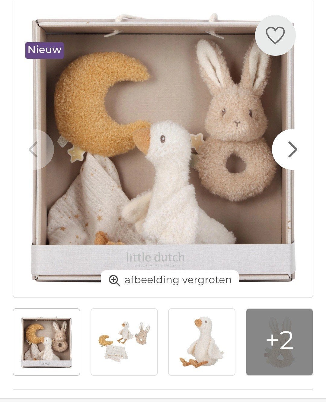 Little Dutch giftset Newborn Naturals Bunny Beigebrown, Ophalen of Verzenden, Nieuw, Kraamcadeau