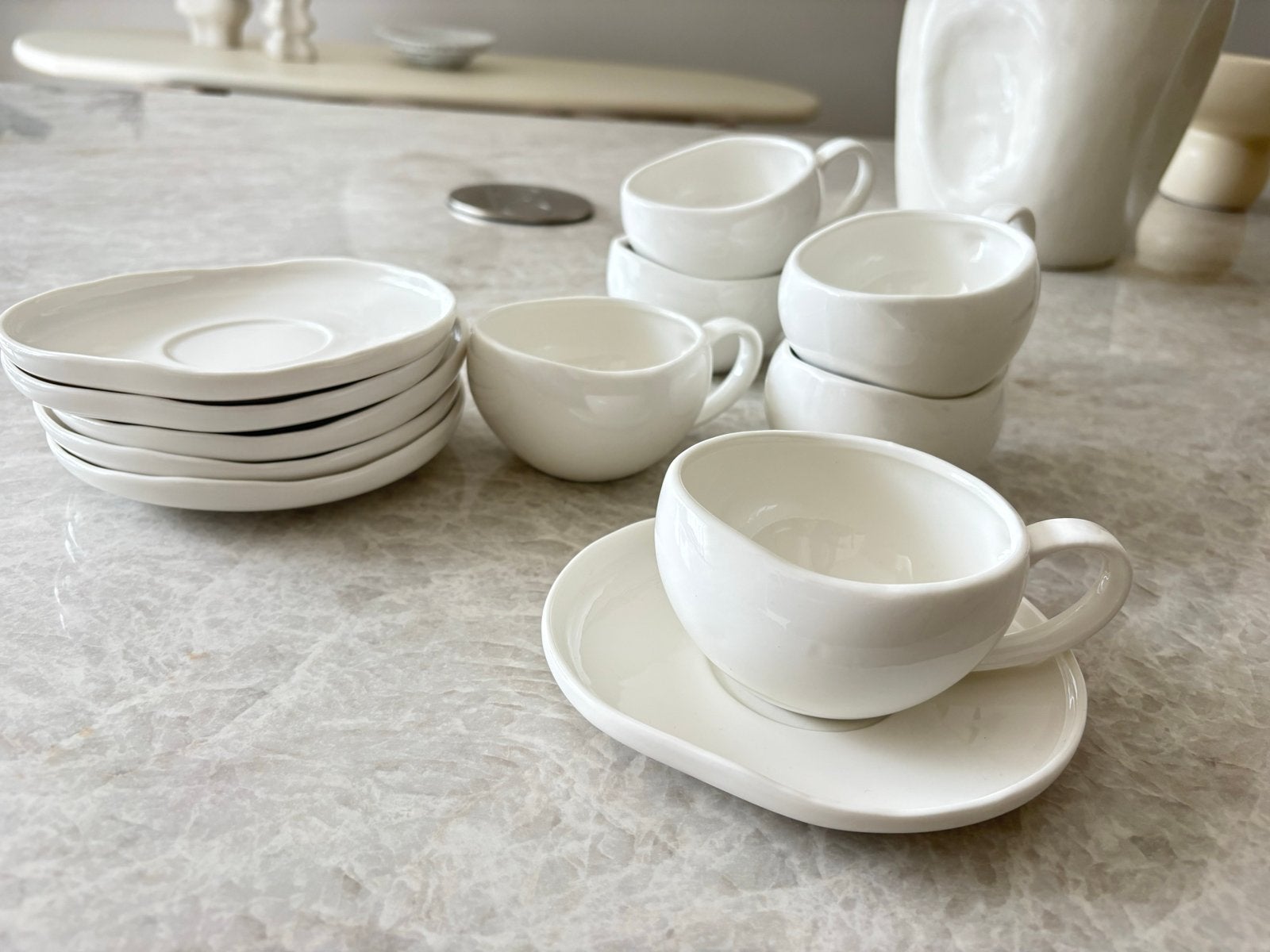 Bricard Porseleinen Koffie/Theeservies - 6 Personen, 12-deli, Ophalen, Overige merken, Nieuw, Kop(pen) en/of Schotel(s)