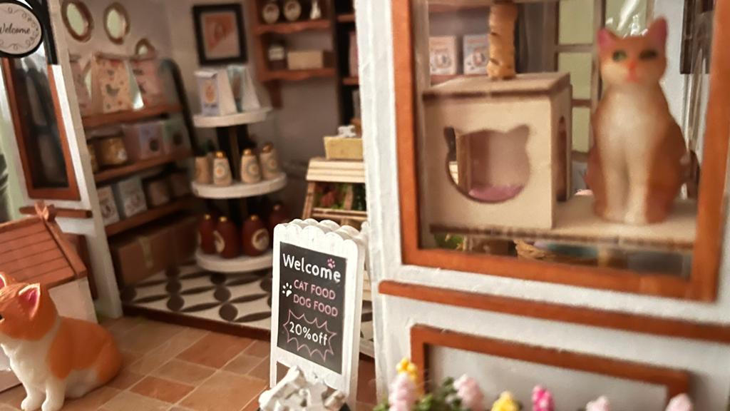 DIY Miniatuur Dierenwinkel Poppenhuis met LED-verlichting, Ophalen of Verzenden, Nieuw