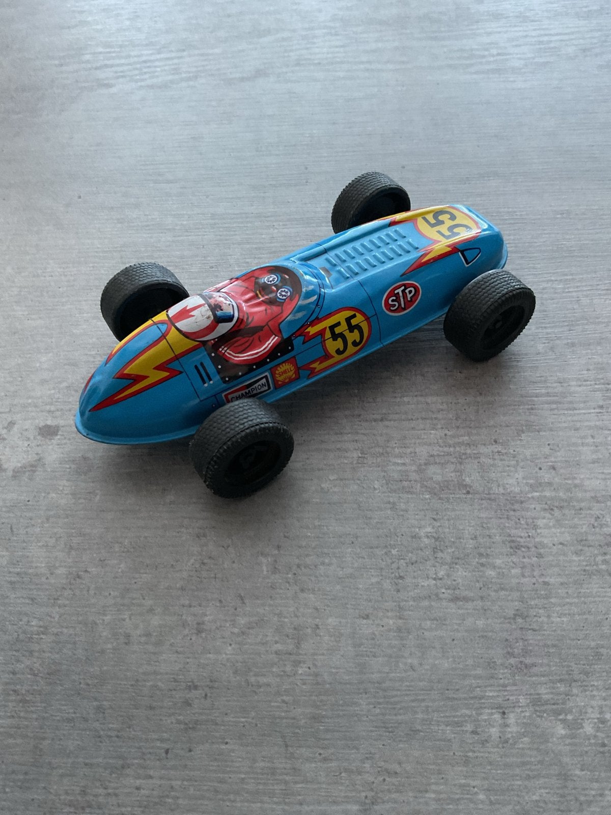 Vintage metalen raceauto nr. 55 - Decoratie/Verzamelaar, Ophalen of Verzenden