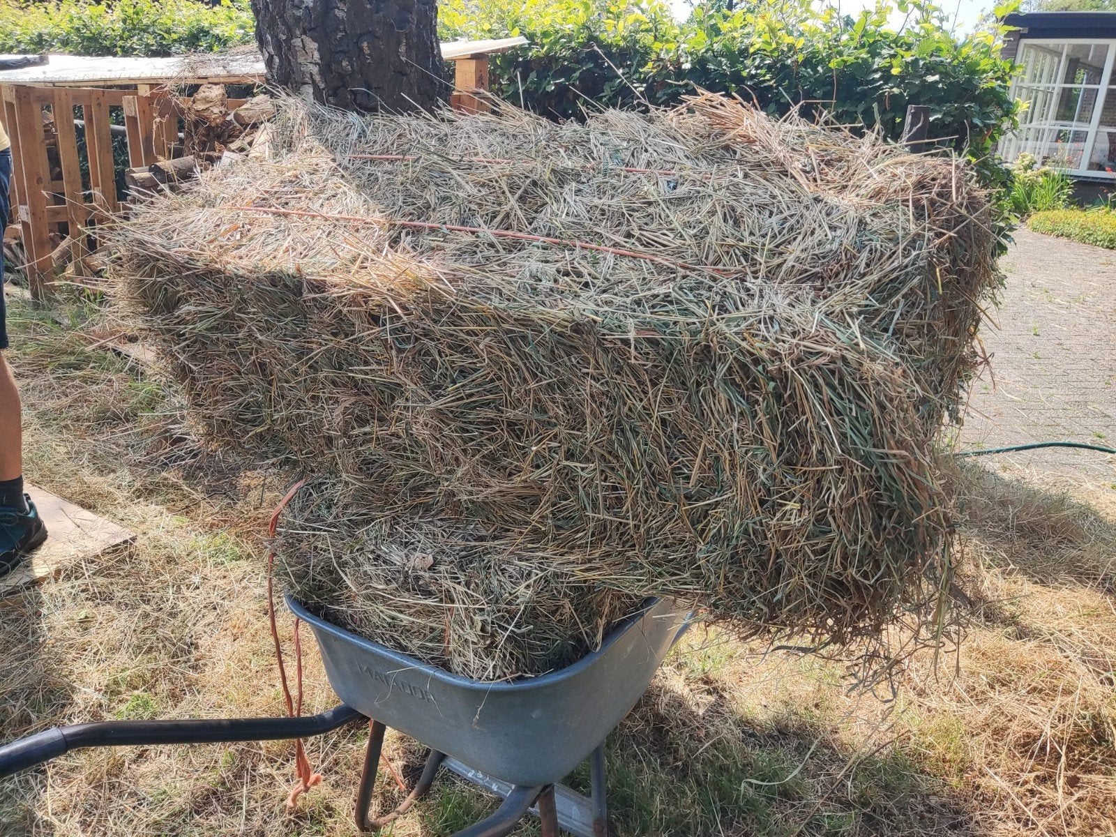 hooibalen onbespoten, Ophalen