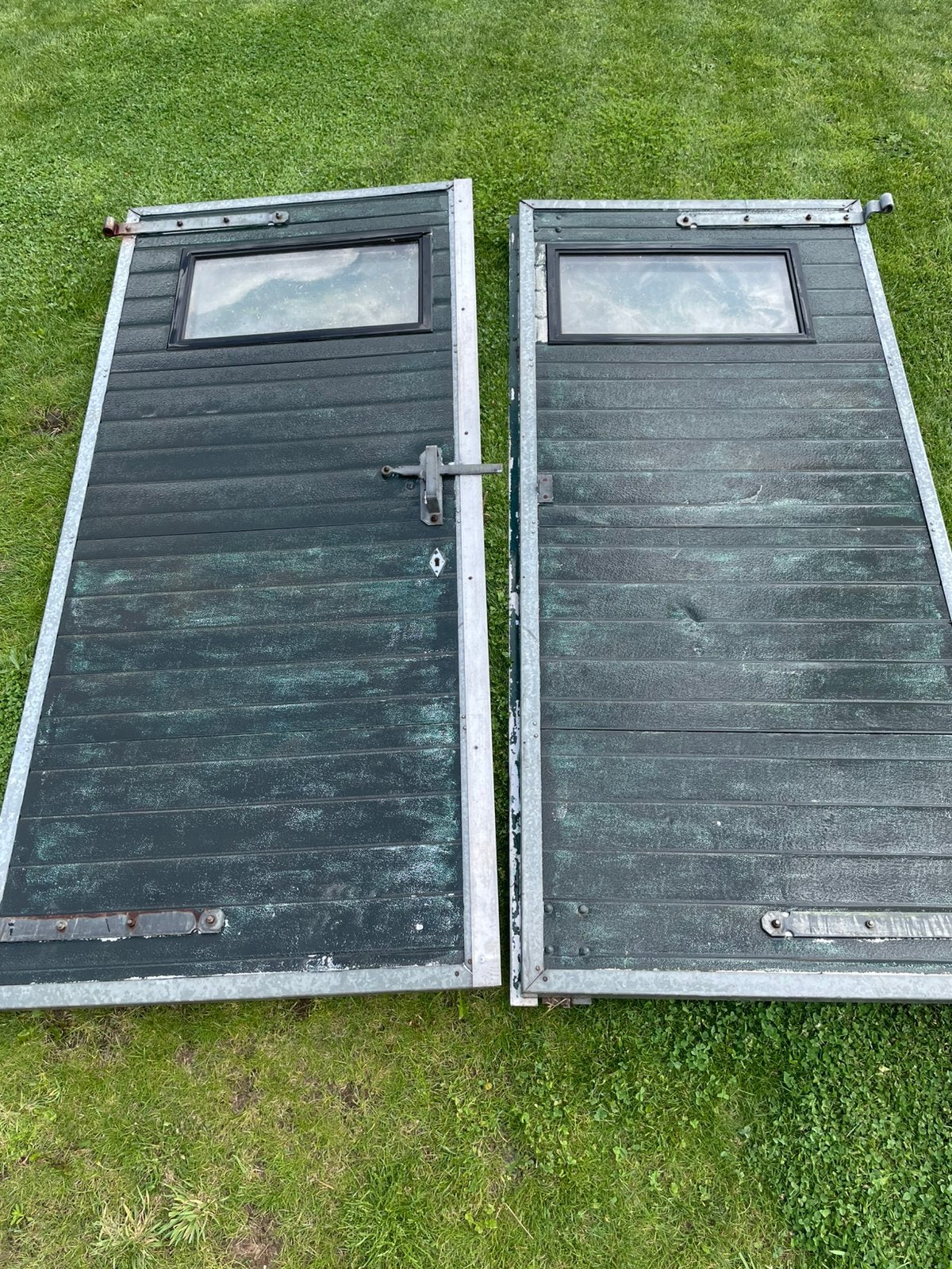Schuur deur, Doe-het-zelf en Verbouw, Gebruikt, Overige typen, 150 tot 225 cm, Metaal
