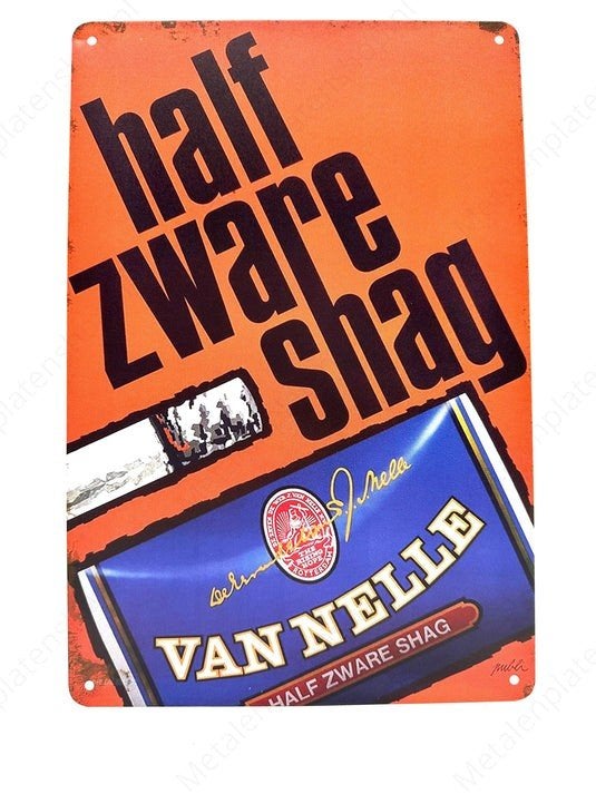 Metalen Wandbord Van Nelle Half Zware Shag 20x30 cm, Ophalen of Verzenden