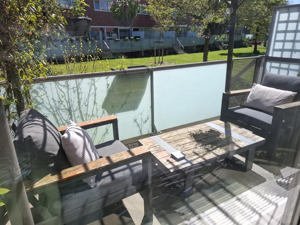 Complete tuinset: 2 fauteuils en salontafel, Gebruikt, Stoel, Tuinset, Hout