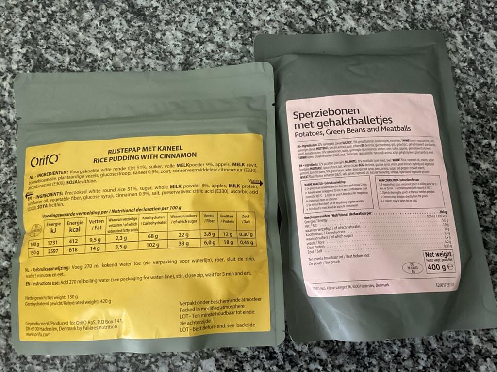 Rijstepap met kaneel en Sperziebonen met gehaktballetjes, Overige supermarkten, Ophalen