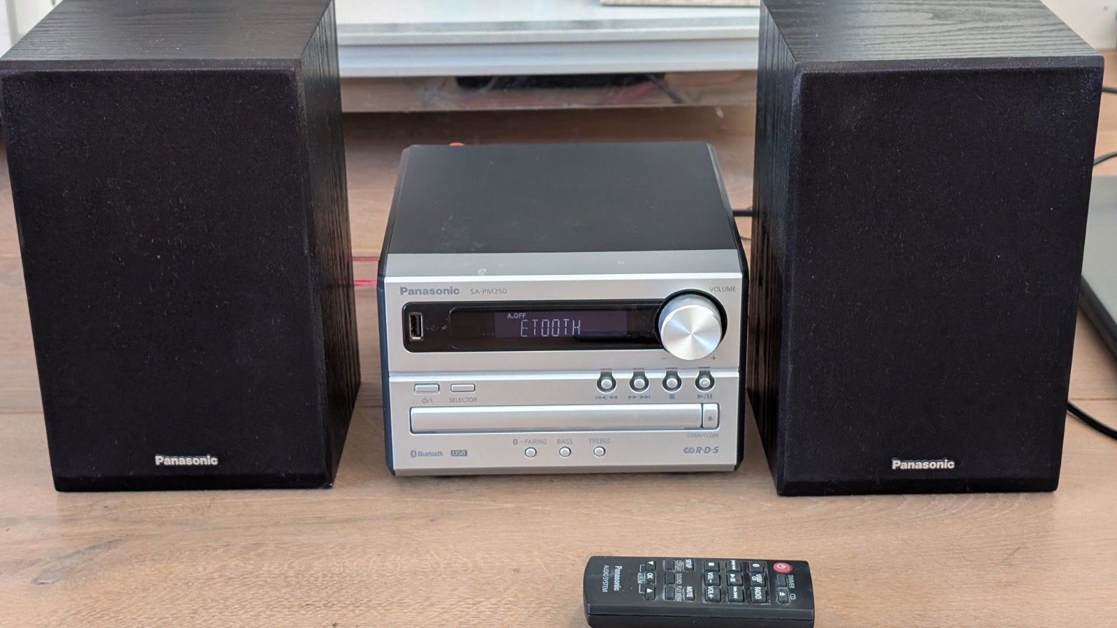 Panasonic SC-PM250 Stereoset met Bluetooth en CD-speler, Gebruikt, Microset, Tuner of Radio, Ophalen