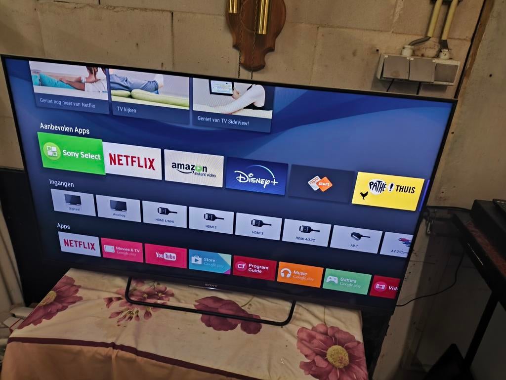 Sony 50 inch Smart LED tv, Ophalen, Zo goed als nieuw, 100 cm of meer, Sony