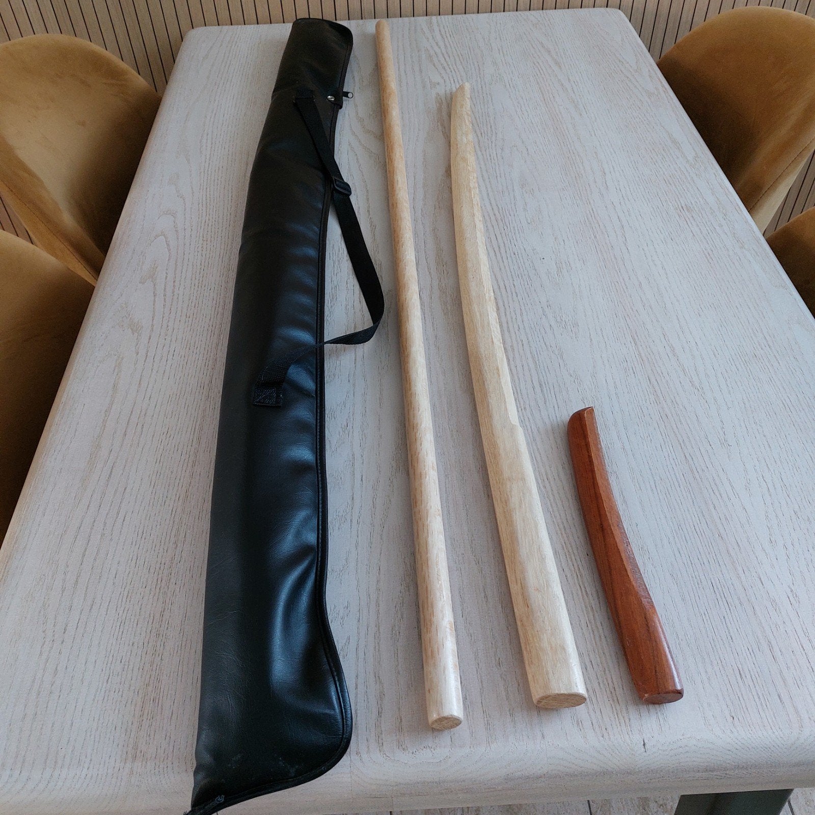 Aikido wapenset (Bokken, Jo, Tanto) met draagtas, Ophalen, Zo goed als nieuw, Aikido, Vechtsportmateriaal