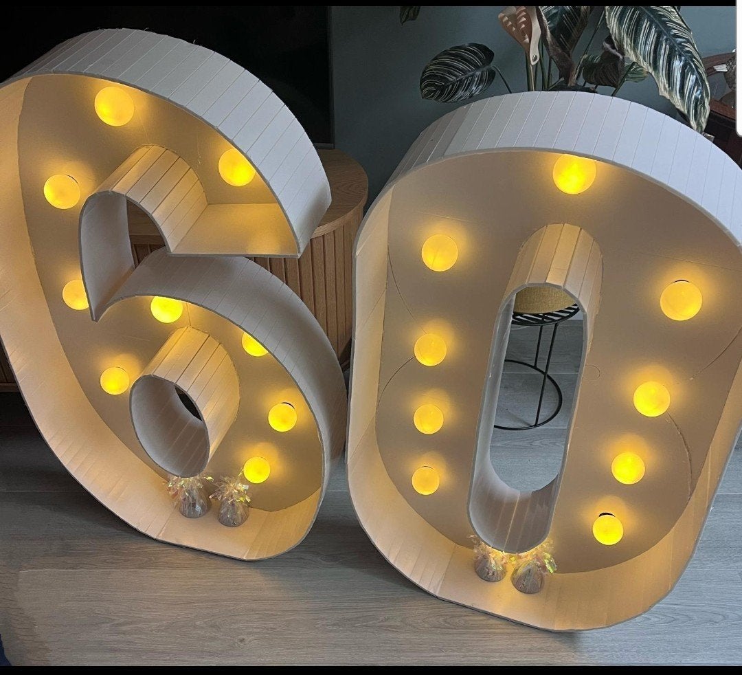 Lichtcijfers 60 te huur voor €40, Ophalen, Zo goed als nieuw, Geboorte of Huwelijk