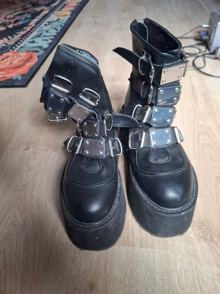 Demonia Damned 105 - maat 40, Kleding | Dames, Schoenen, DemoniaCult, Zwart, Lage of Enkellaarzen, Ophalen of Verzenden