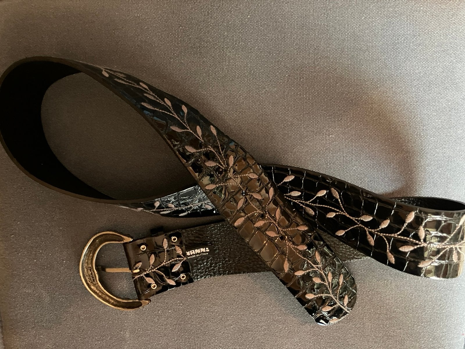 Zwarte riem lak, Ophalen of Verzenden, Zo goed als nieuw, Zwart