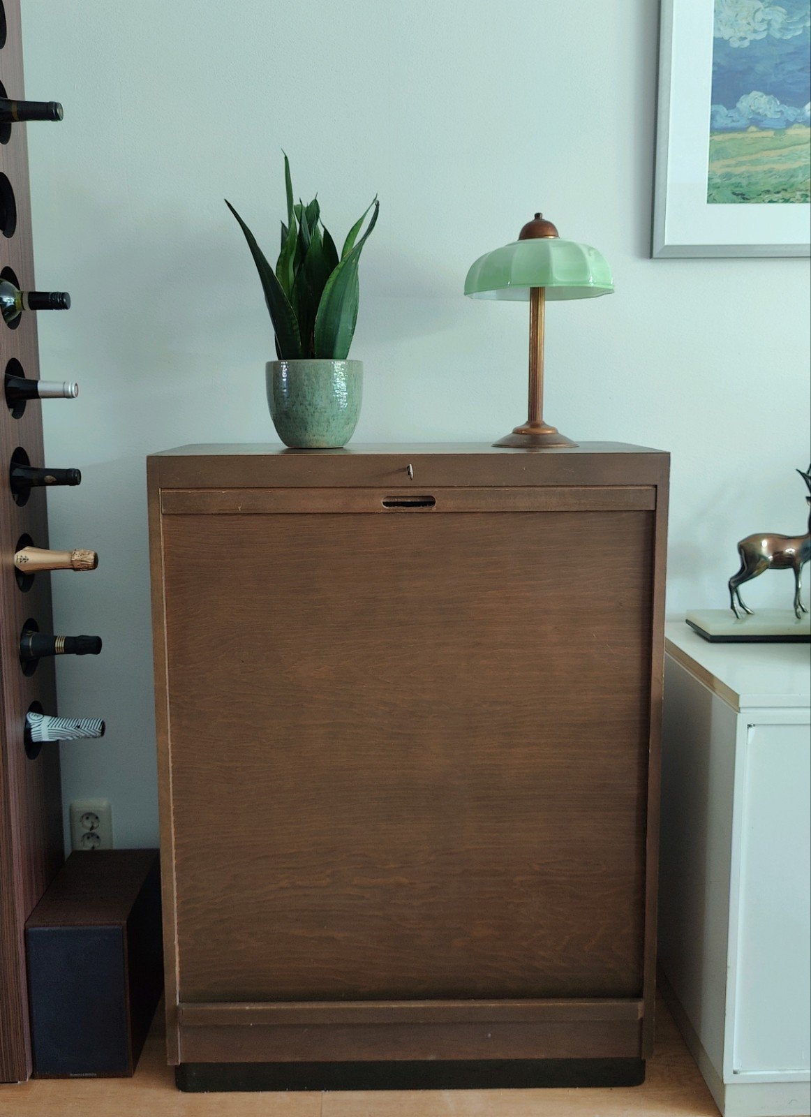 Vintage rolluikkast roldeurkast archiefkast, Ophalen, Gebruikt, 100 tot 150 cm, 50 tot 100 cm