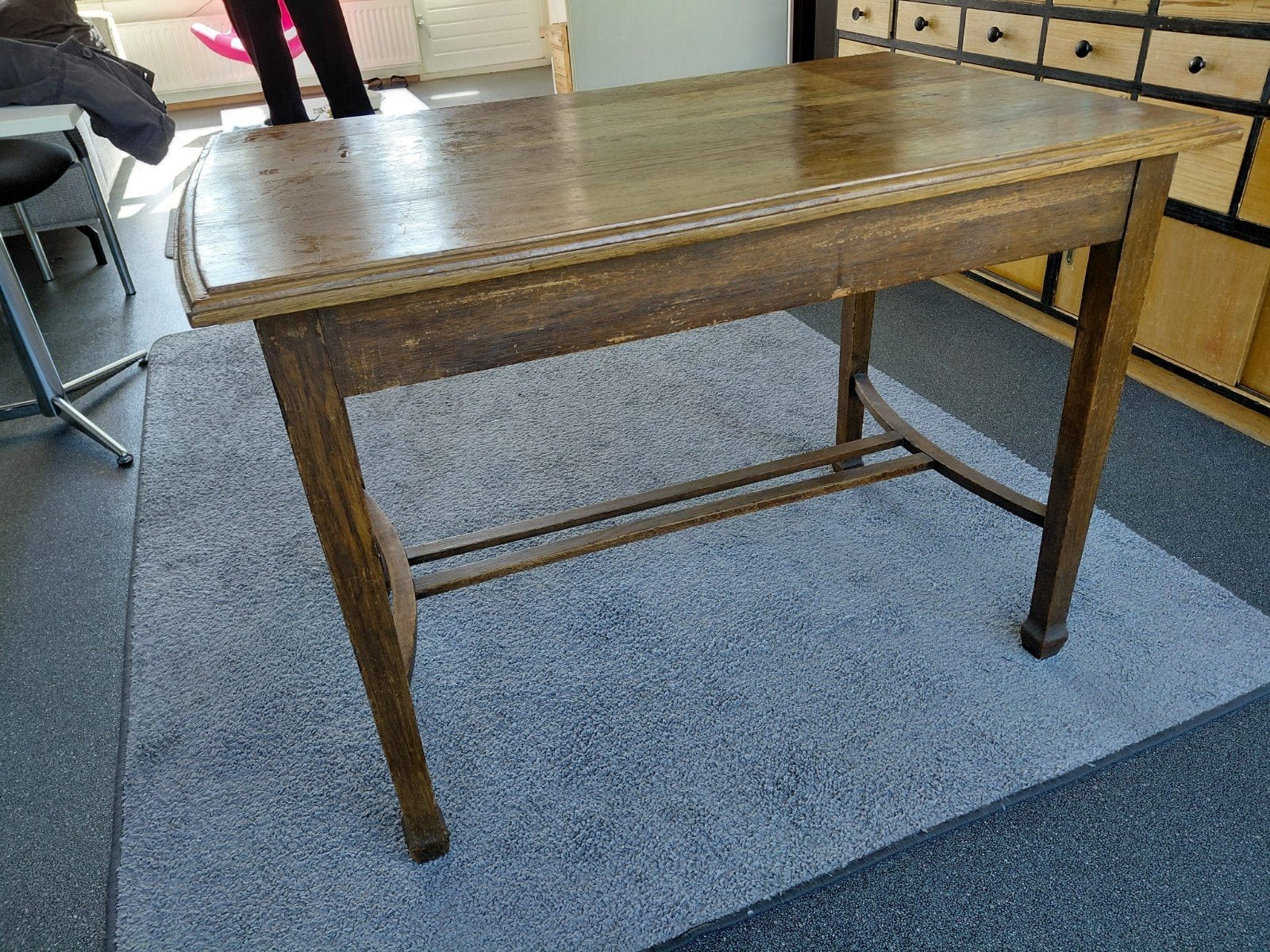 Gratis Massief Eikenhouten Tafel - 110x70cm, Antiek en Kunst, Ophalen