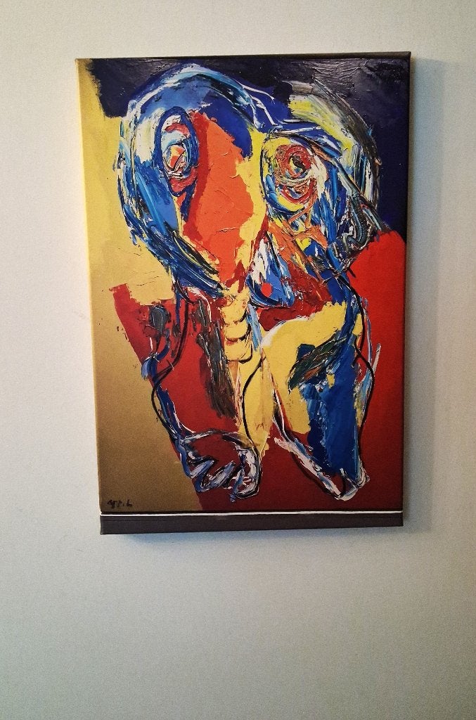 Karel Appel, zeefdruk op canvas, Ophalen of Verzenden