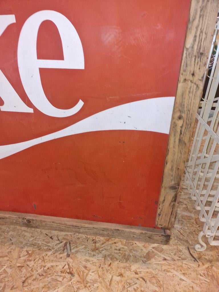Coca-Cola  metalen reclamebord usa, Ophalen, Gebruikt, Reclamebord