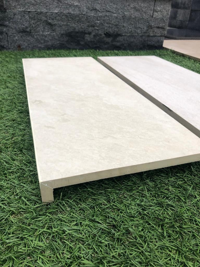 zwembadranden 35x90x2/5 cm keramiek 2 lichte kleuren, Tuin en Terras, Tegels en Klinkers, Keramiek, Nieuw, Ophalen of Verzenden