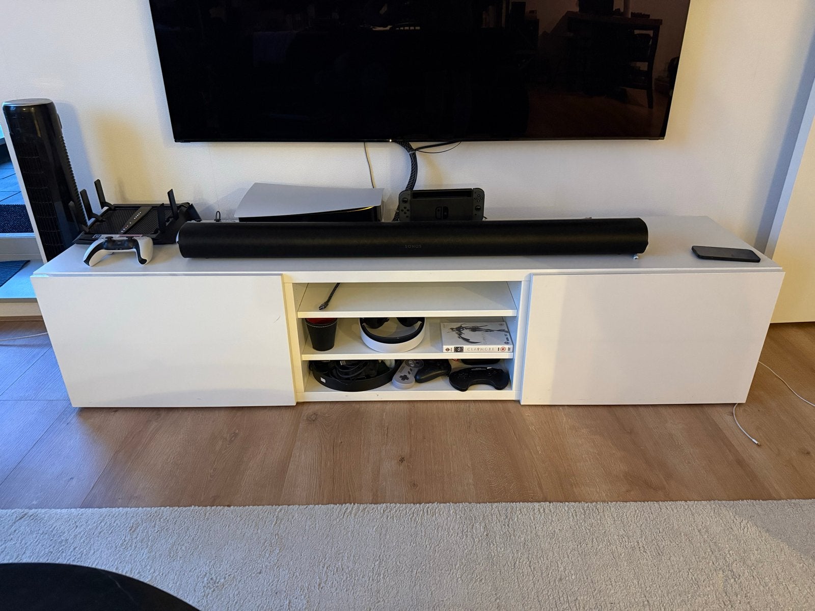 Witte TV-meubel en Kallax kast - Zelf ophalen, Ophalen, Overige materialen, Gebruikt, 150 tot 200 cm