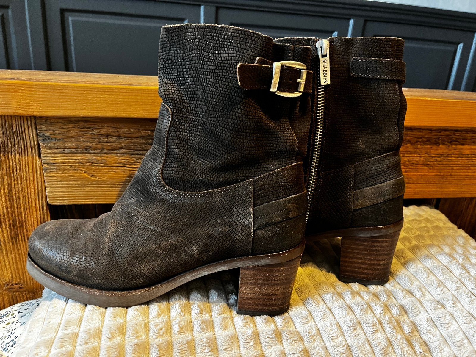 Shabbies Amsterdam Enkellaarzen Maat 37, Kleding | Dames, Ophalen of Verzenden, Gedragen, Bruin, Lage of Enkellaarzen