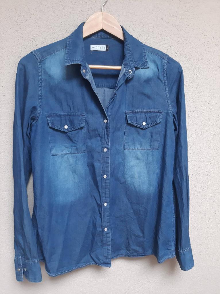 Gave spijkerblouse True Spirit Mt L, Kleding | Dames, Blauw, Maat 42/44 (L), Ophalen of Verzenden, True Spirit