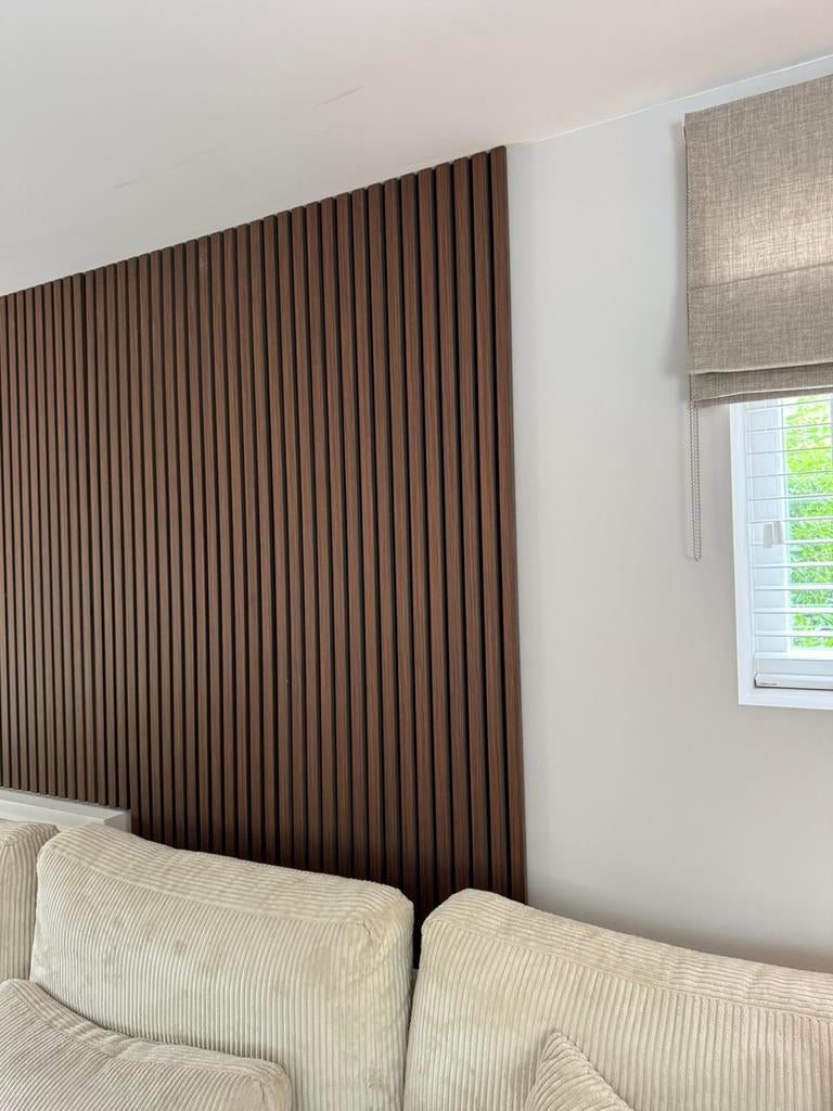Akoestische wandpanelen/latten gerookt eiken, Ophalen, Bruin, 200 cm of meer, 50 tot 100 cm