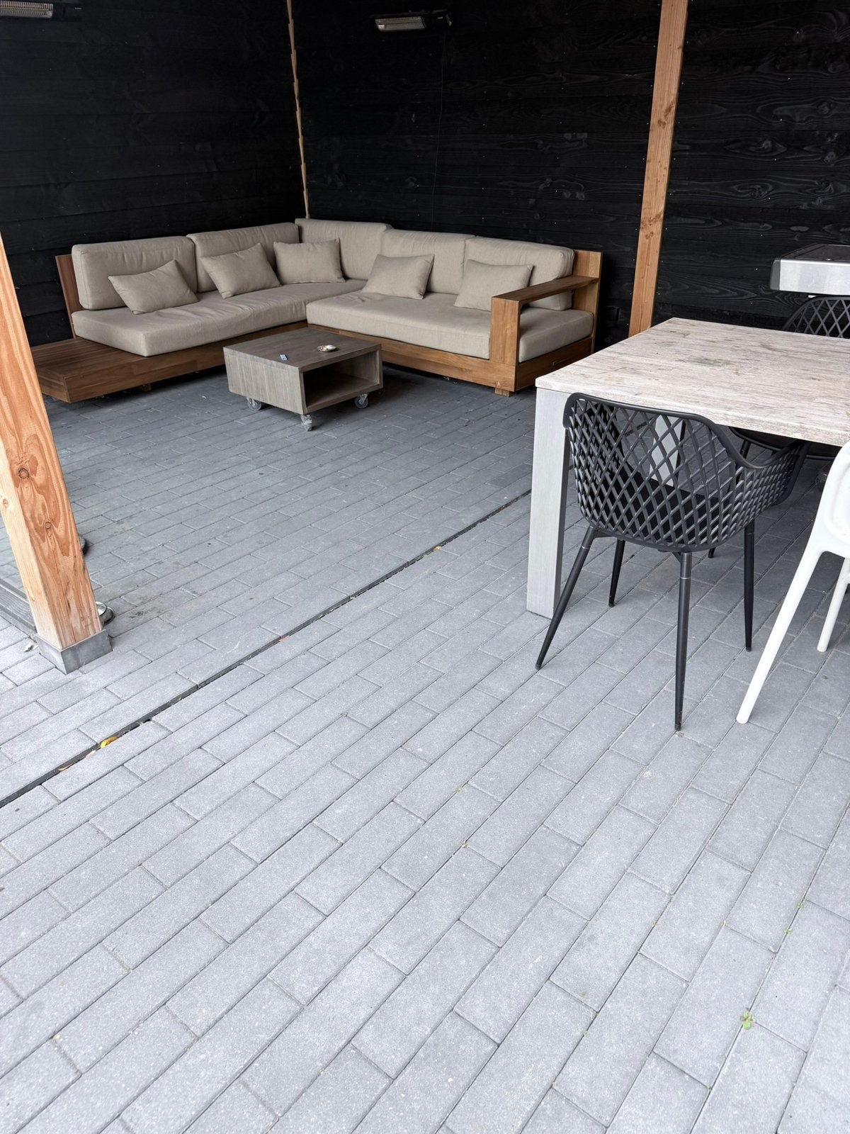 +/-25m2 kijlstra 31.5x10.5x7cm black, Tuin en Terras, Ophalen, Zo goed als nieuw, Overige materialen, Klinkers