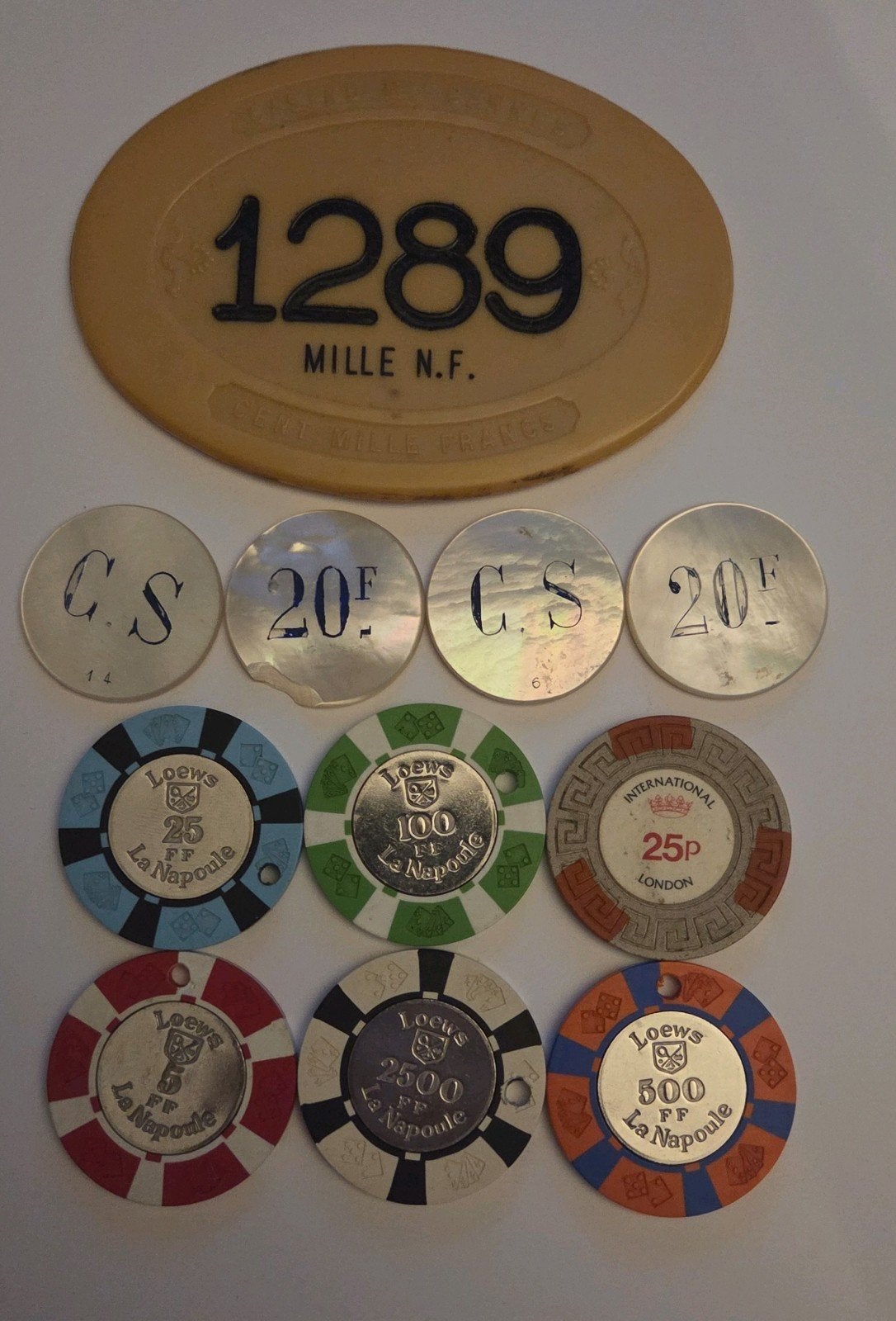 Lot casino fiches, Ophalen of Verzenden