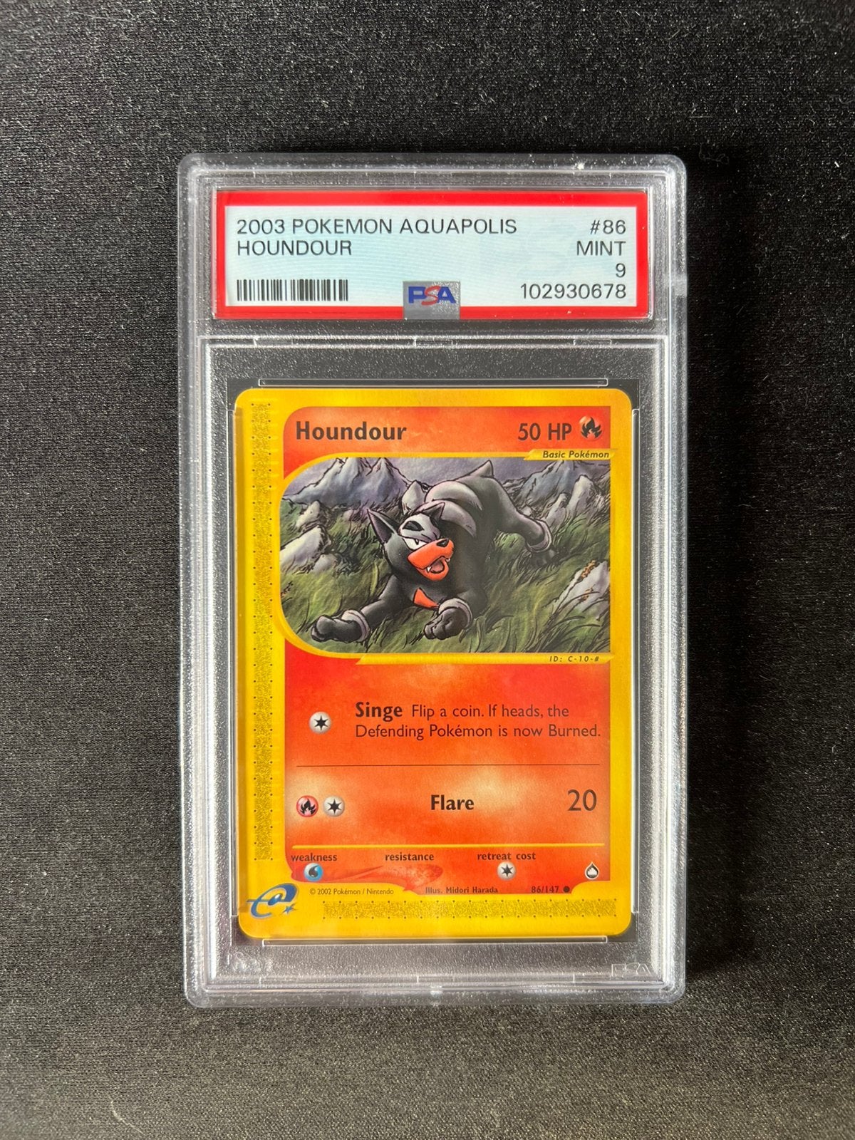 Houndour 86 Pokemon Kaart PSA 9, Ophalen of Verzenden, Nieuw, Losse kaart
