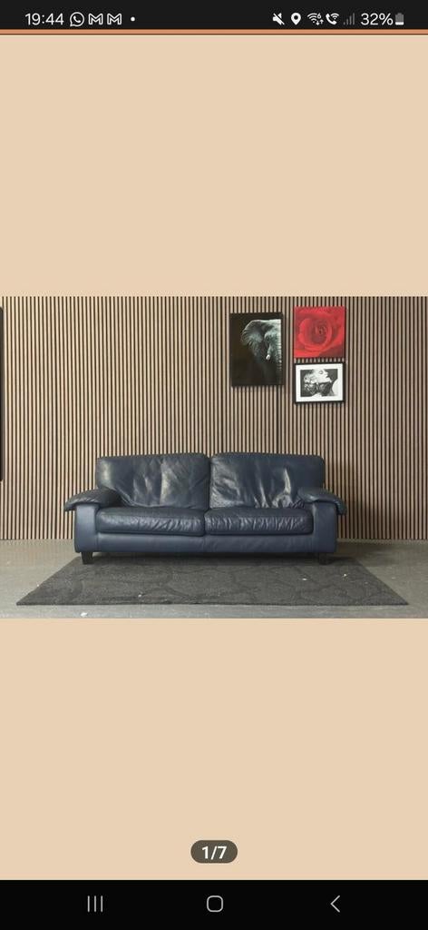 GRATIS OPHALEN Bank leer 205x90 cm BEZORGEN MOGELIJK, Huis en Inrichting, Banken | Bankstellen, Gebruikt, Driepersoons, Ophalen of Verzenden