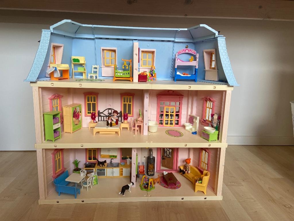 playmobil herenhuis 5303 met inrichting, Kinderen en Baby's, Speelgoed | Playmobil, Ophalen of Verzenden, Gebruikt, Complete set