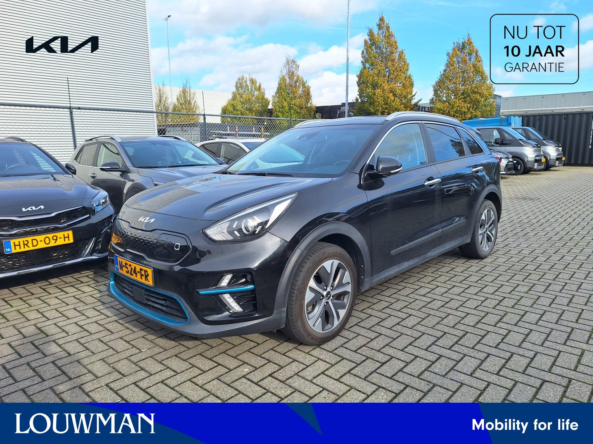 Kia e-Niro Edition 64 kWh (bj 2021, automaat), Auto's, Gebruikt, Zwart, 1712 kg, Leder en Stof