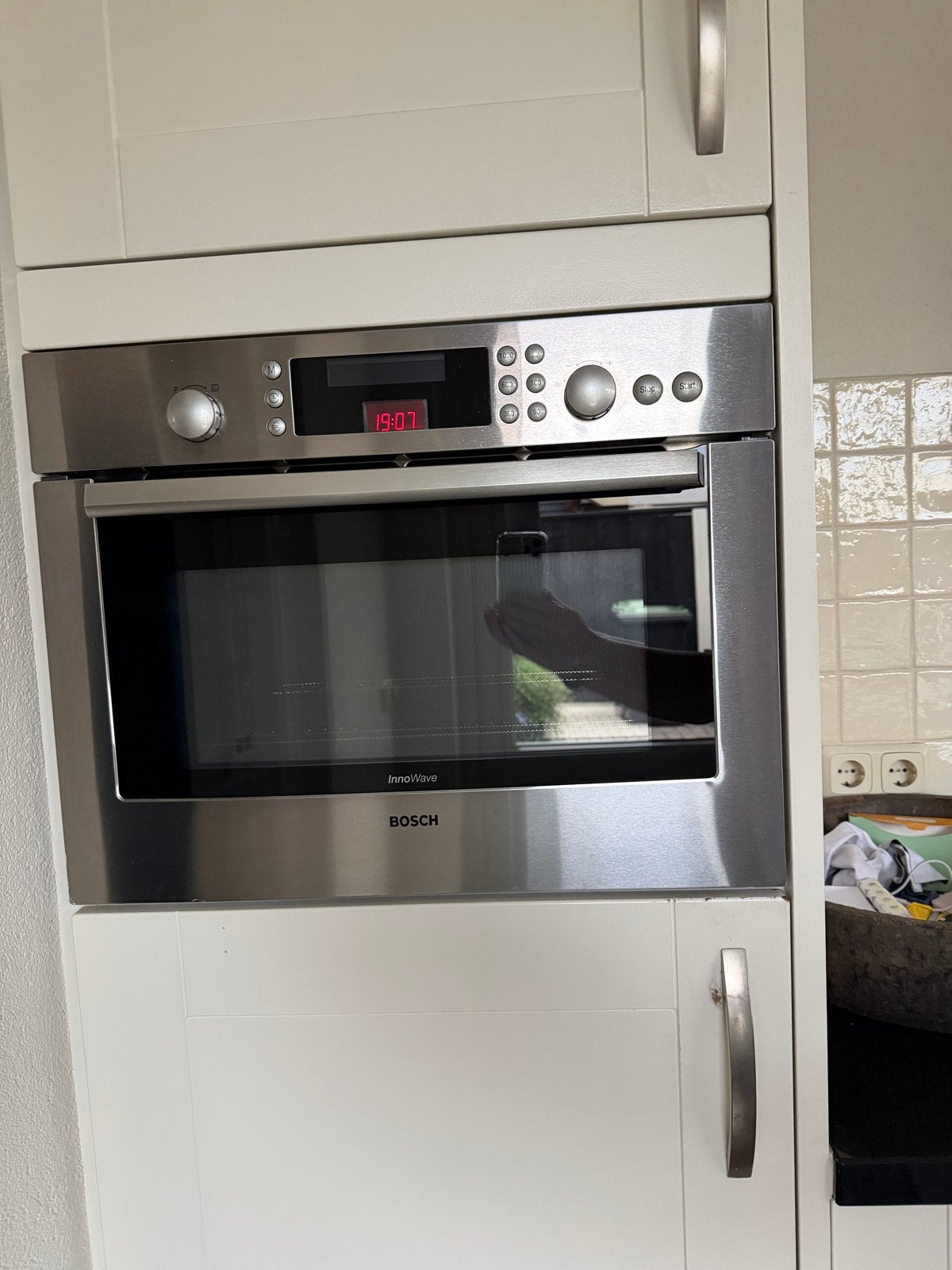 Bosch Inbouw Combi-oven InnoWave - Zo goed als nieuw, Ophalen, 45 tot 50 cm, Hete lucht, 60 cm of meer