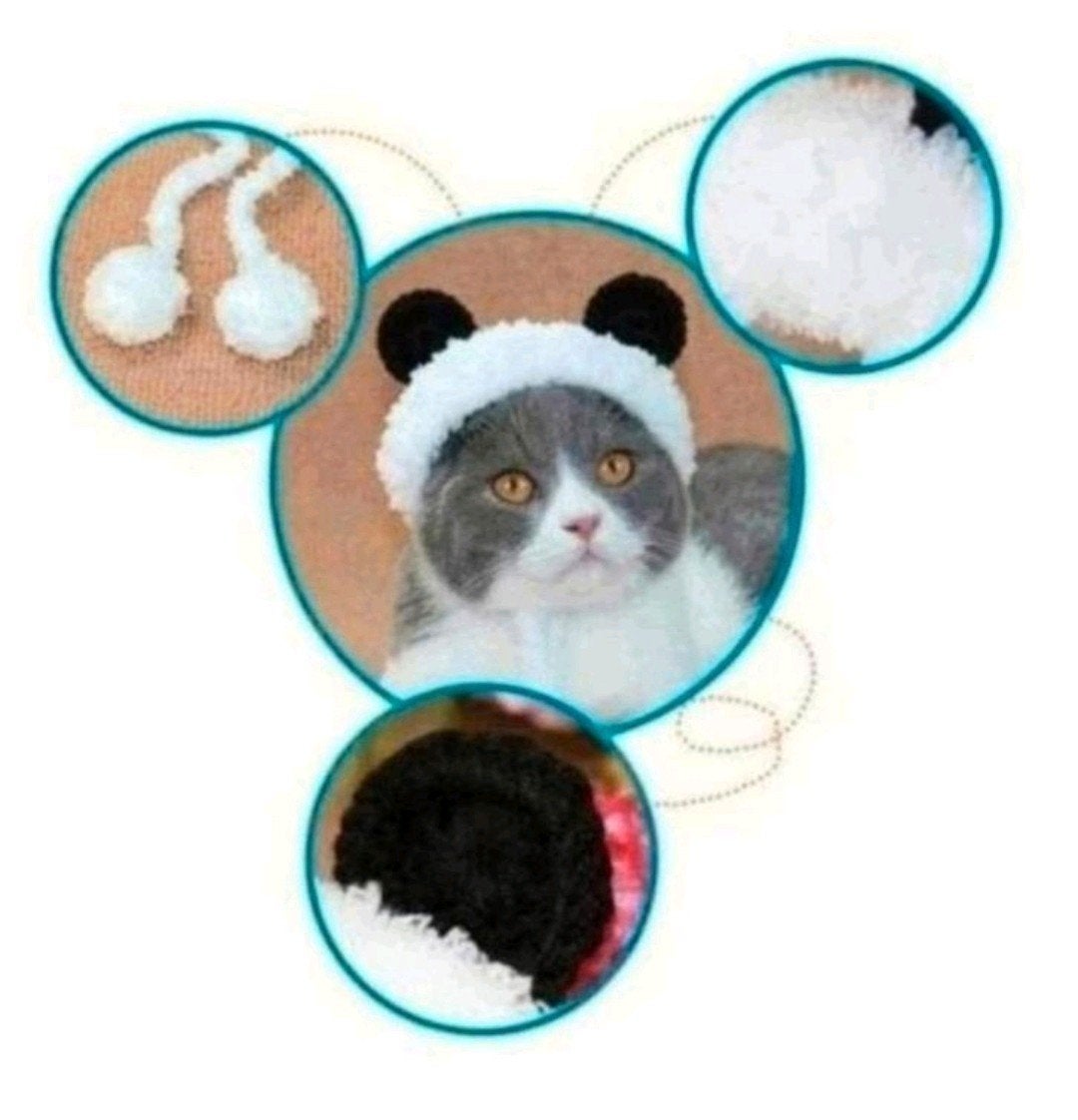 Panda muts oorwarmers kat of kleine hond maat M. Nieuw, Ophalen of Verzenden, Nieuw
