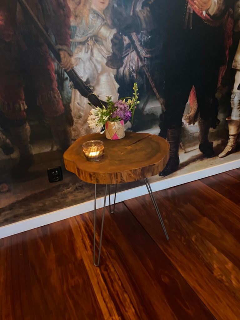Bijzettafel, 45 tot 60 cm, Minder dan 55 cm, Rond, Ophalen of Verzenden