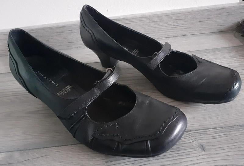 5th avenue Pumps Zwart echt leer, Maat 41, Zwart, Ophalen of Verzenden, Sneakers of Gympen, 5th Avenue