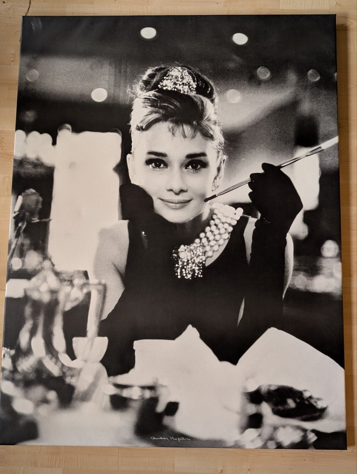 Canvas 90 x 117 Audrey Hepburn, Ophalen, Gebruikt, Print, 100 tot 125 cm