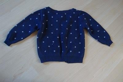 BLAUW VEST met zilveren stippen Maat 80, Ophalen of Verzenden, Zo goed als nieuw, Meisje, Truitje of Vestje