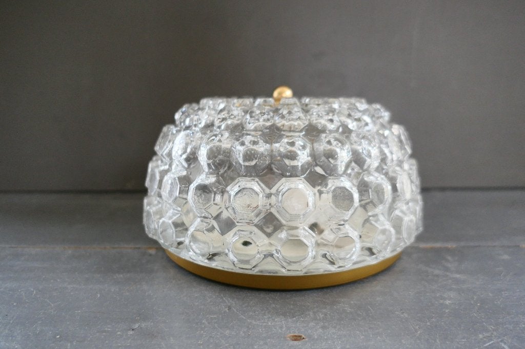 Vintage Limburg Glashütte plafonnière A637 2628 plafondlamp, Huis en Inrichting, 25 cm, Zo goed als nieuw, Plafondlamp, Glas