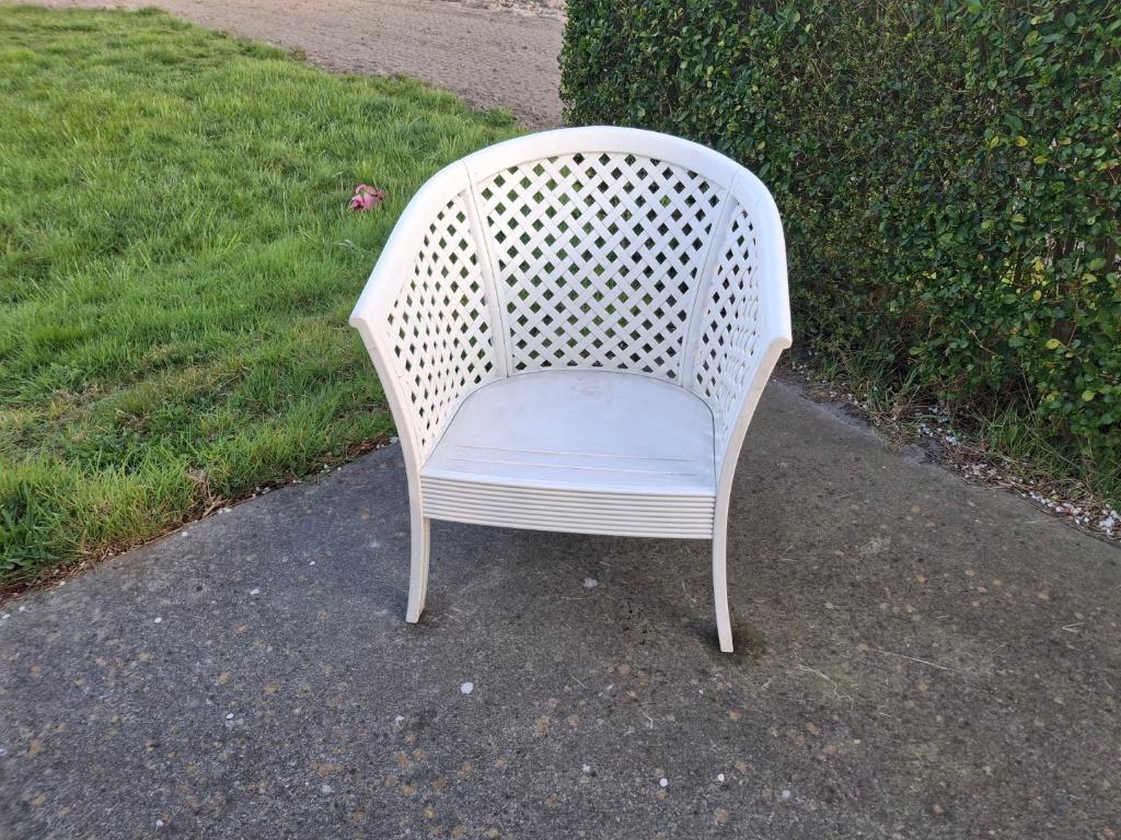 Witte stoel tuinstoel IKEA Lars Norinder, Ophalen of Verzenden, Kunststof