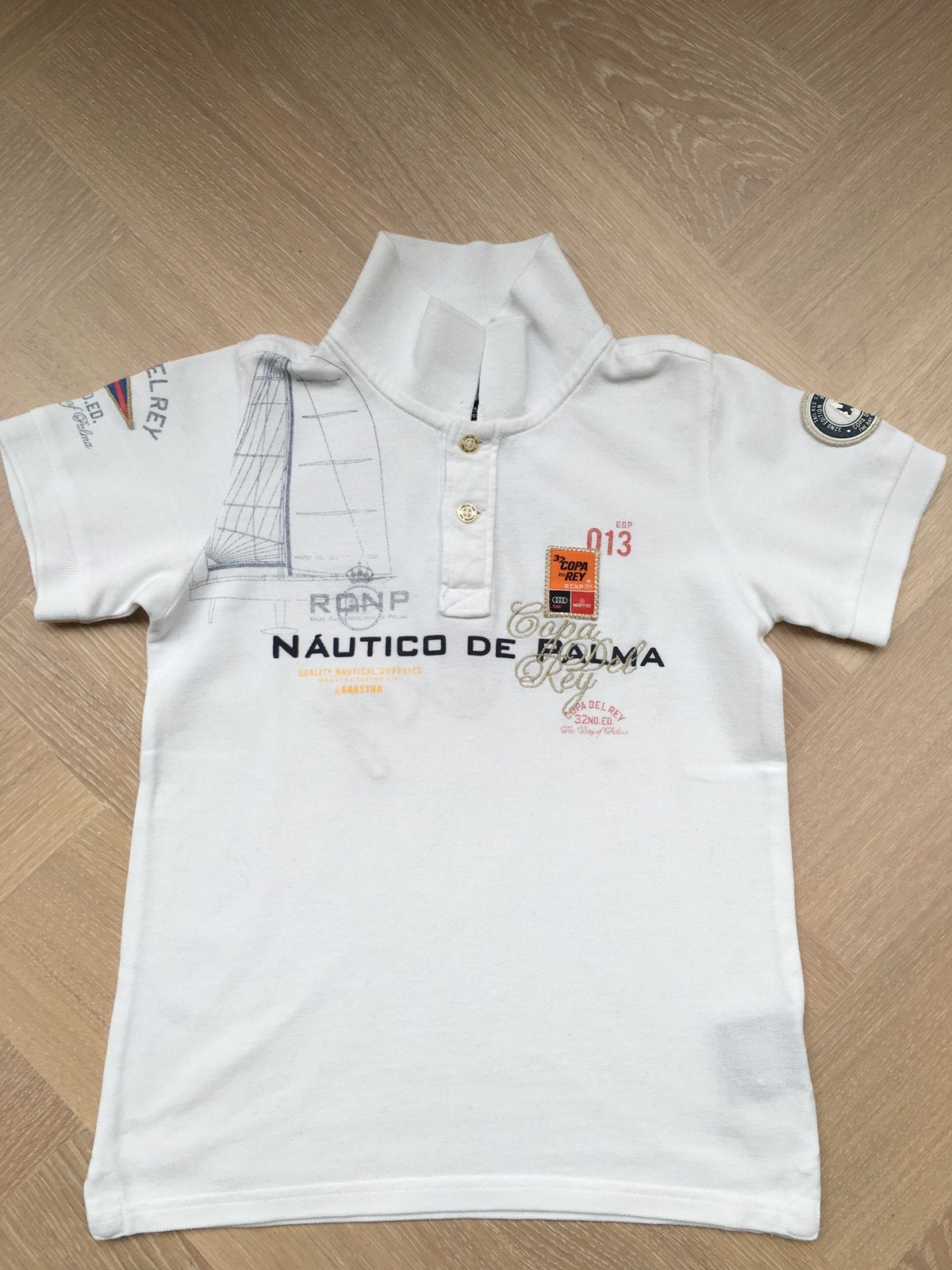 ZGAN: Wit poloshirt van Gaastra maat 128, Kinderen en Baby's, Ophalen of Verzenden, Zo goed als nieuw, Jongen, Shirt of Longsleeve