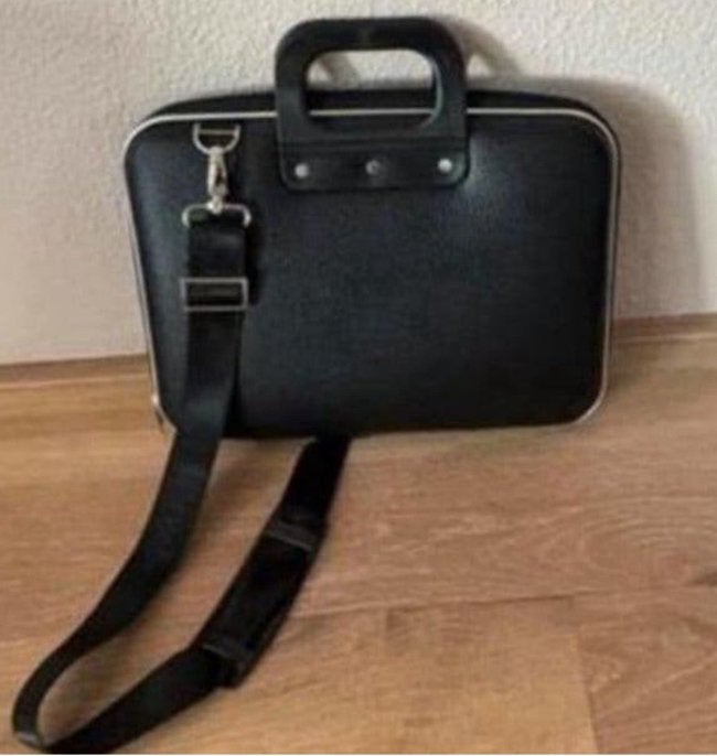BOMBATA Laptoptas Zwart 13-14 inch met Schouderband, Computers en Software, Handvat, Aktetas, Ophalen of Verzenden, Zo goed als nieuw