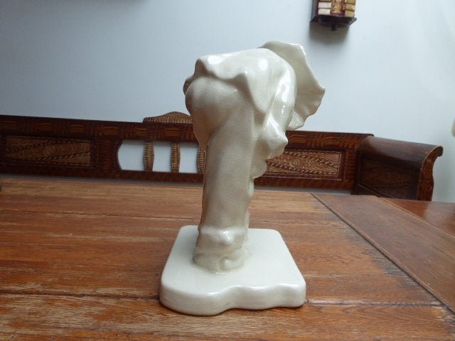 groot art deco keramiek beeld Pierrot, Emaux de la Louviere, Ophalen of Verzenden