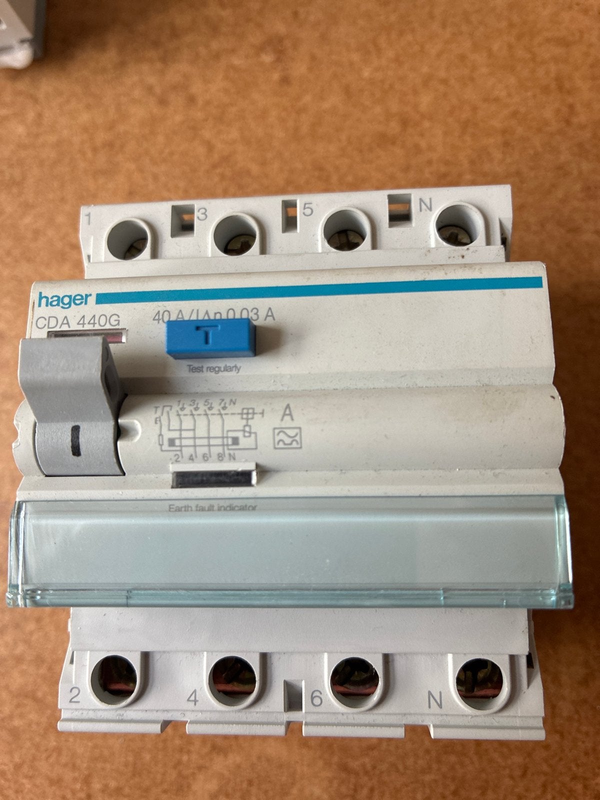 Hager CDA 440G Aardlekschakelaar 40A 0.03A, Ophalen of Verzenden, Gebruikt, Schakelaar