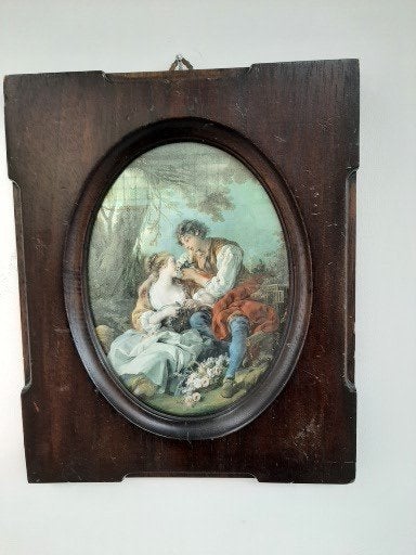 Mooie oud brocante schilderij. 34cm hoog 28cm breed., Ophalen of Verzenden