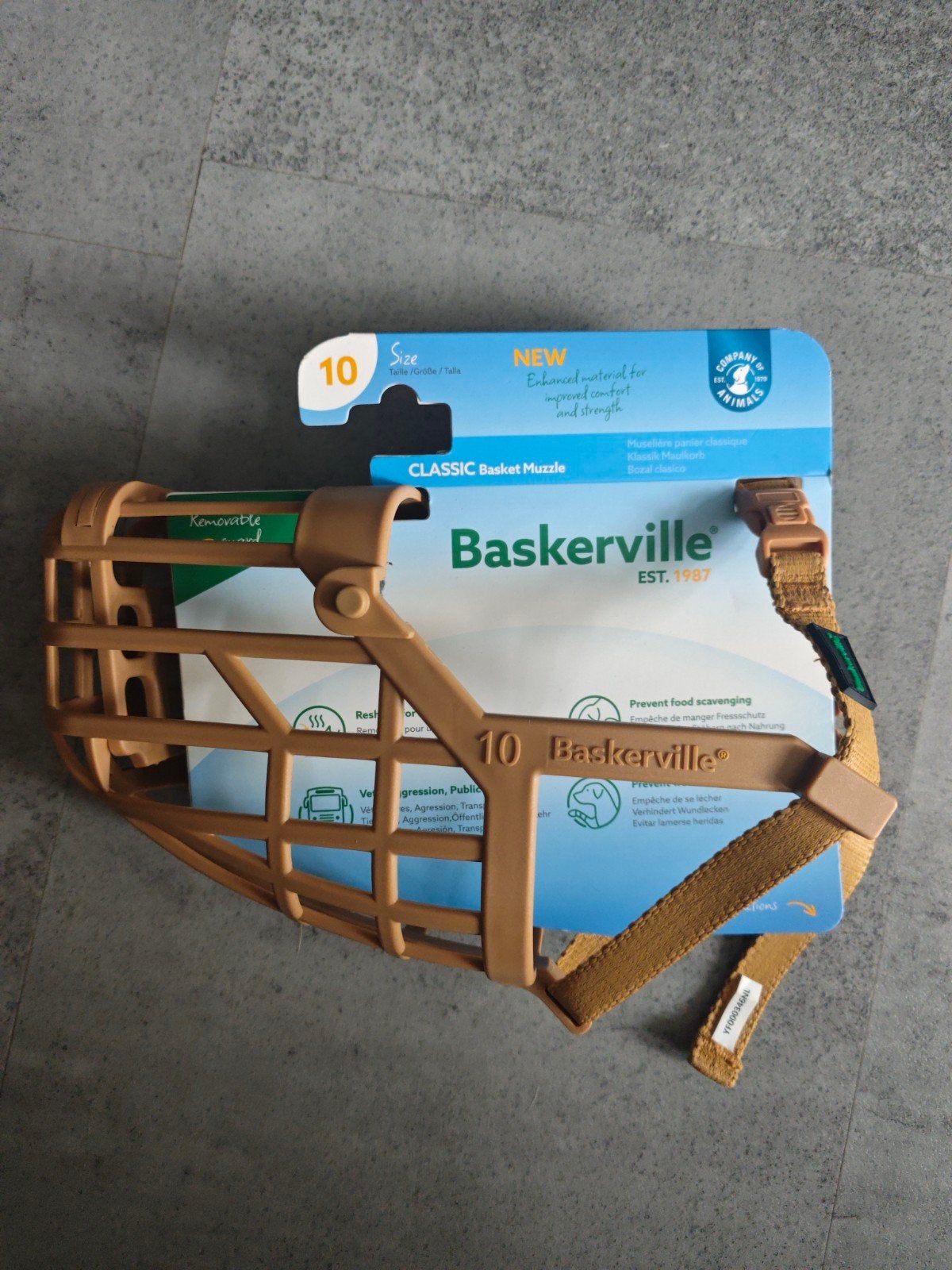 Baskerville muilkorf mt. 10 (classic basket muzzle), Ophalen, Nieuw