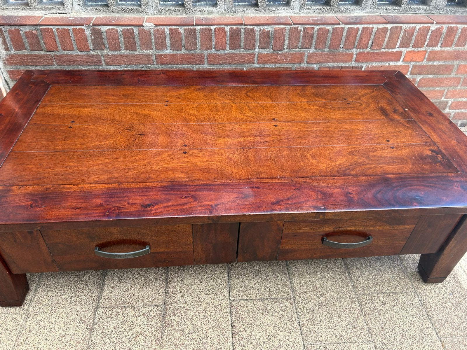Salontafel kersenhout met lades, Ophalen, Gebruikt, 100 tot 150 cm, Kersenhout