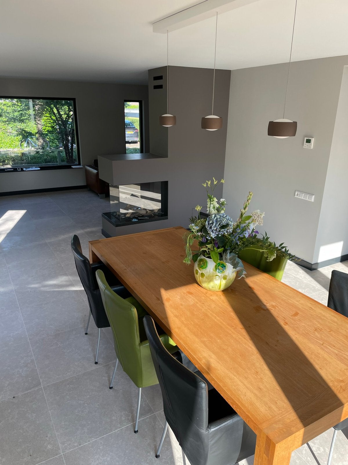 Design New-Id eikenhouten eettafel, Huis en Inrichting, Tafels | Eettafels, Ophalen, Gebruikt, 200 cm of meer, 50 tot 100 cm