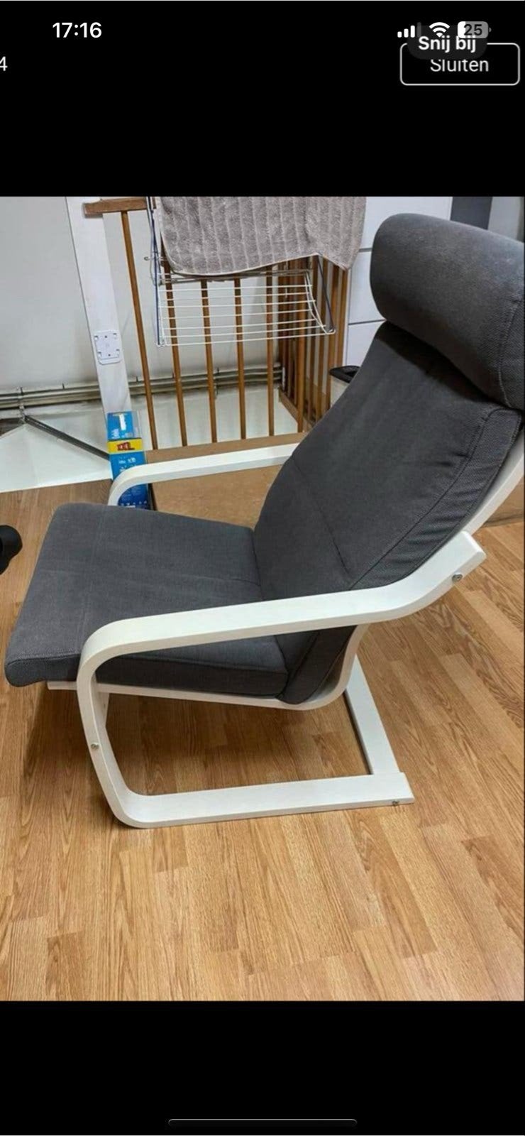 Ikea stoel - comfortabele fauteuil, Gebruikt, Ophalen of Verzenden, Hout, Eén