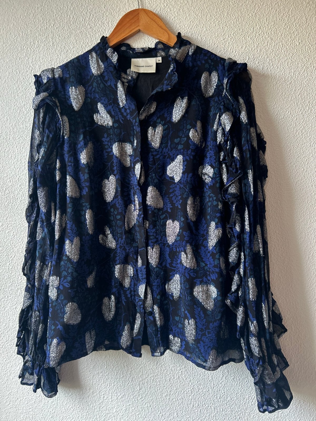 Fabienne Chapot blouse met hartjesprint - Maat M, Verzenden, Zo goed als nieuw, Maat 38/40 (M), Meerkleurig