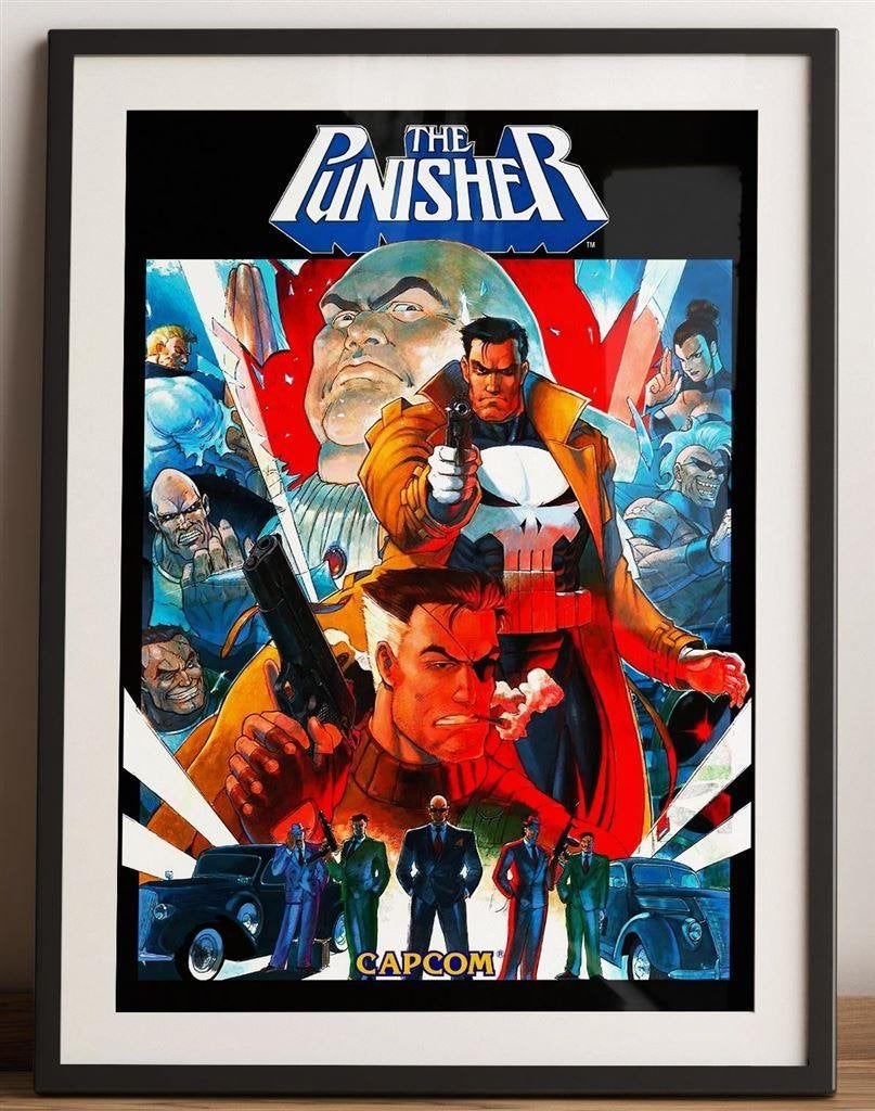 The PUNISHER CAPCOM Retro Arcade Grote Videogame Poster, 1 speler, Verzenden, Nieuw, Vanaf 3 jaar