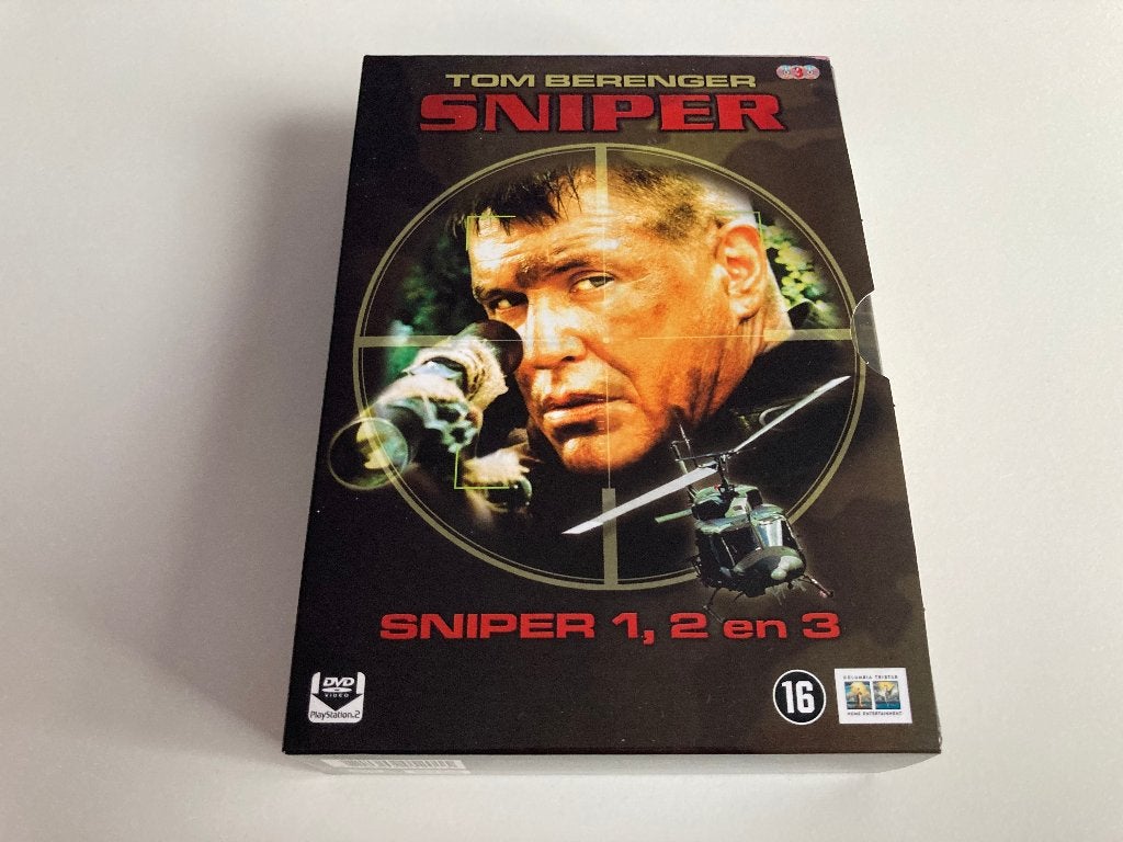Sniper 1,2 en 3 - Tom Berenger DVD, Alle leeftijden, Ophalen of Verzenden, Zo goed als nieuw